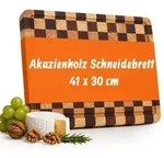 Relaxdays Schneidebrett im Schachbrett-Muster Dunkelbraun,Hellbraun