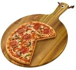 Relaxdays Pizzabrett &oslash; 28 cm Hellbraun