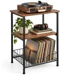 Relaxdays Plattenspieler Tisch Industrial Braun,Schwarz