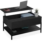 Relaxdays Aufklappbarer Couchtisch Schwarz