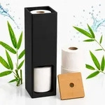 Relaxdays Toilettenpapier Aufbewahrung 4 Rollen Hellbraun,Schwarz