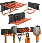 Relaxdays 8-tlg. Wandhaken Set Orange,Schwarz