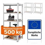Relaxdays Schwerlastregal mit 5 Ebenen bis 875 kg Hellbraun,Silber