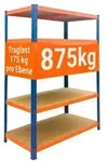 Relaxdays Schwerlastregal 5 Ebenen Metall Blau,Hellbraun,Orange