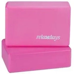 Relaxdays Yogablock im 2er Set Wei&szlig;,Rosa