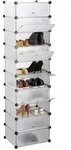 Relaxdays Schuhregal 10 Ebenen Schwarz,Transparent
