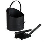 Relaxdays Ascheeimer mit Zubeh&ouml;r 9,5 Liter Schwarz