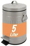 Relaxdays Retro Kosmetikeimer 5 Liter Grau,Schwarz