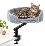 Relaxdays Katzenbett f&uuml;r Schreibtisch Grau,Schwarz