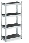 Relaxdays Verzinktes Schwerlastregal 120x60x30 cm Schwarz,Silber