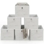 Relaxdays Aufbewahrungsbox faltbar 6er Set Wei&szlig;
