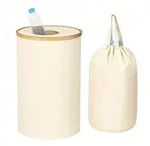 Relaxdays Pfandflaschen Sammelbeh&auml;lter 100l Beige,Hellbraun