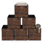 Relaxdays Aufbewahrungsbox faltbar 6er Set Braun,Schwarz
