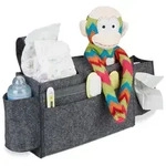 Relaxdays Betttasche f&uuml;r Hochbett aus Filz Anthrazit