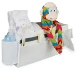 Relaxdays Betttasche f&uuml;r Hochbett aus Filz Wei&szlig;