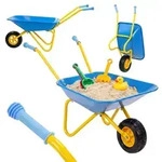 Relaxdays Schubkarre f&uuml;r Kinder Blau,Gelb,Schwarz