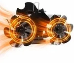 Relaxdays Kaminventilator doppelt magnetisch Schwarz