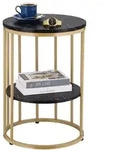 Relaxdays Beistelltisch in Marmoroptik Gold,Schwarz
