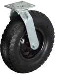 Relaxdays Lenkrolle luftbereift 3.50-6 Schwarz,Silber