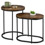 Relaxdays Satztisch 2er Set Industrial Design Braun,Schwarz