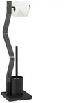 Relaxdays WC Garnitur schwarz/grau Grau,Schwarz