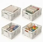 Relaxdays Klappbox 4er Set Wei&szlig;