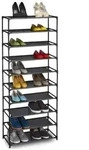 Relaxdays Schuhregal Stecksystem 10 Ebenen Schwarz