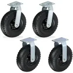 Relaxdays Bockrolle und Lenkrolle Set 3.00-4 Schwarz,Silber