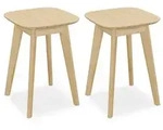 Relaxdays Esszimmerhocker aus Bambus 2er Set Hellbraun