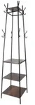 Relaxdays Garderobenst&auml;nder 180 cm Dunkelbraun,Schwarz