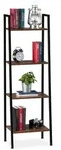 Relaxdays Standregal mit 4 Ablagen Braun,Schwarz