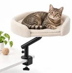 Relaxdays Katzenbett f&uuml;r Schreibtisch Beige,Schwarz