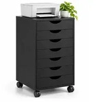 Relaxdays Rollcontainer mit 7 Schubladen Schwarz
