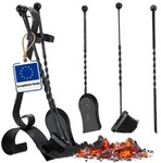 Relaxdays Kaminbesteck antik 4-teilig Schwarz