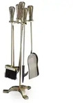 Relaxdays 5-teiliges Kaminbesteck in Gold Gold,Schwarz