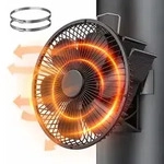Relaxdays Kaminventilator Ofenrohr Schutzgitter Schwarz