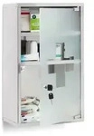 Relaxdays Medizinschrank EMERGENCY Edelstahl XL Silber,Transparent