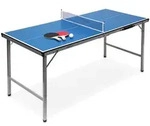 Relaxdays Klappbare Tischtennisplatte Blau,Schwarz,Silber