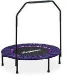 Relaxdays Trampolin faltbar mit Haltestange Wei&szlig;,Lila,Schwarz