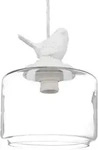 Relaxdays Deckenleuchte Vogelfigur Wei&szlig;,Transparent
