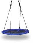 Relaxdays Nestschaukel rund mit geschlossenem Sitz Wei&szlig;,Dunkelblau,Schwarz
