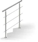 Relaxdays Treppengel&auml;nder Edelstahl Silber