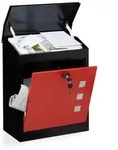 Relaxdays Briefkasten gro&szlig; Rot,Schwarz