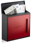 Relaxdays Briefkasten modern Rot,Schwarz