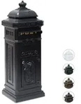 Relaxdays Standbriefkasten Antik Gold,Schwarz