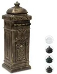 Relaxdays Standbriefkasten Antik Gold