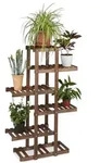 Relaxdays Blumenregal aus Holz Dunkelbraun