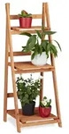 Relaxdays Blumentreppe aus Holz Hellbraun