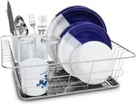 Relaxdays Abtropfgestell mit Besteckkorb L Silber