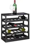 Relaxdays Weinregal Holz Schwarz
